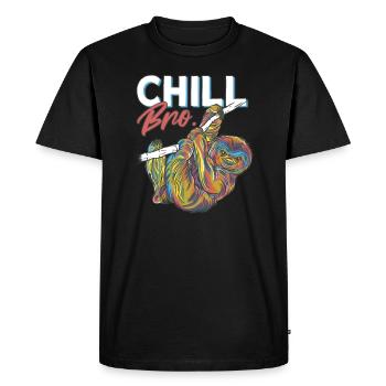 Sloth Chill Bro This is the way - Men's Premium Organic T-Shirt - black - Front - Nico (187cm)