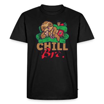 Sloth Chill Bro This is the way - Men's Premium Organic T-Shirt - black - Front - Nico (187cm)
