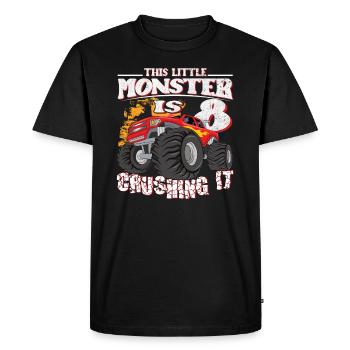 8ème anniversaire plaisante ce petit camion monstre - T-shirt Premium bio Homme - noir - Devant - Nico (187cm)