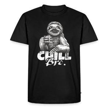 Sloth with coffee chill bro this is the way - Men's Premium Organic T-Shirt - black - Front - Nico (187cm)