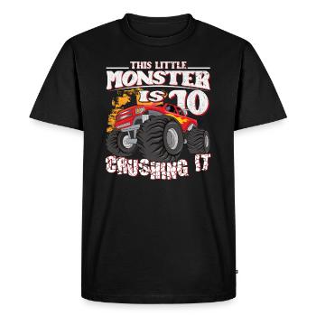 10e anniversaire plaisante ce petit camion monstre - T-shirt Premium bio Homme - noir - Devant - Nico (187cm)
