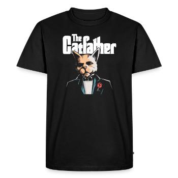 Le Cat Father Cat Father Design - T-shirt Premium bio Homme - noir - Devant - Nico (187cm)
