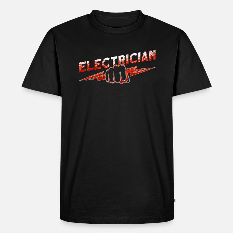 Lustiger Elektrischer Arbeiter-schädel - Männer Premium Bio T-Shirt - Schwarz