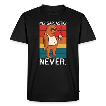 Moi sarcastique jamais paresseux disant - T-shirt Premium bio Homme - noir - Devant - Nico (187cm)