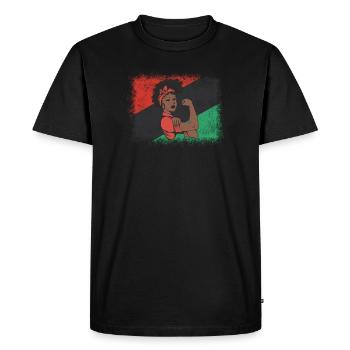 Je suis Afro Black Strong Queen Woman - T-shirt Premium bio Homme - noir - Devant - Nico (187cm)