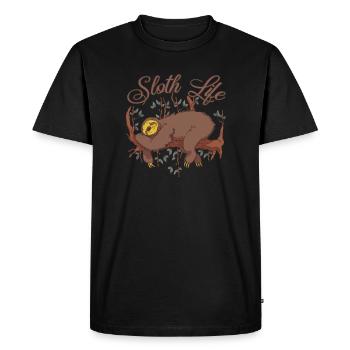 Sloth Life Chill Bro This is the way - Men's Premium Organic T-Shirt - black - Front - Nico (187cm)