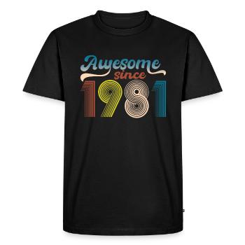 Vintage 1981 Retro Bitrthday Limited Edition. - Men's Premium Organic T-Shirt - black - Front - Nico (187cm)