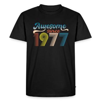 Vintage 1977 Retro Bitrthday Limited Edition - Men's Premium Organic T-Shirt - black - Front - Nico (187cm)