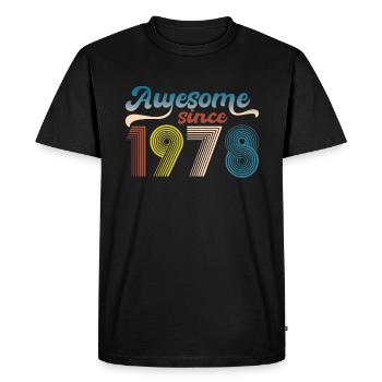 Vintage 1978 Retro Bitrthday Limited Edition - Men's Premium Organic T-Shirt - black - Front - Nico (187cm)