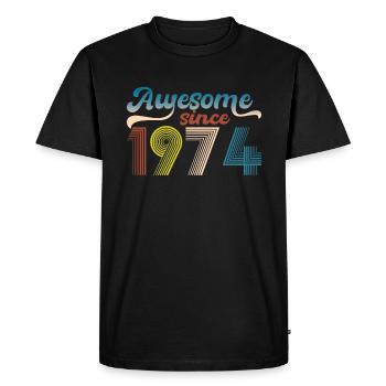 Vintage 1974 Retro Bitrthday Limited Edition - Men's Premium Organic T-Shirt - black - Front - Nico (187cm)