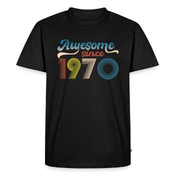 Vintage 1970 Retro Bitrthday Limited Edition - Men's Premium Organic T-Shirt - black - Front - Nico (187cm)