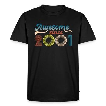 Year 2001 Retro Bitrthday Limited Edition - Men's Premium Organic T-Shirt - black - Front - Nico (187cm)