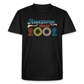 Fantastic since 2002 retro 21st Bitrthday - Men's Premium Organic T-Shirt - black - Front - Nico (187cm)