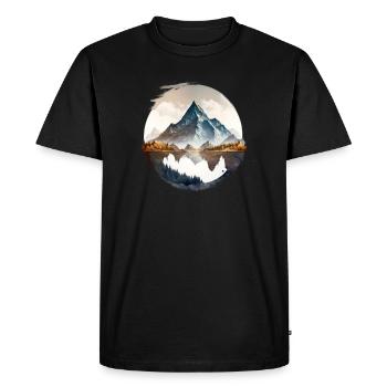 The mountains are calling Explore the mountains - Men's Premium Organic T-Shirt - black - Front - Nico (187cm)