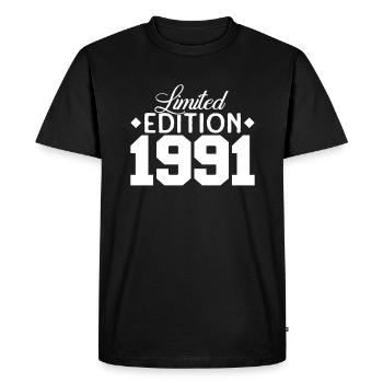 Vintage 1991 Retro Bitrthday Limited Edition - Men's Premium Organic T-Shirt - black - Front - Nico (187cm)