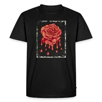 Le graphique rouge japonais rétro rose - T-shirt Premium bio Homme - noir - Devant - Nico (187cm)