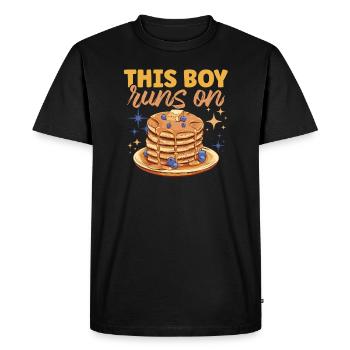 Recharge your batteries for the day with our "this - Men's Premium Organic T-Shirt - black - Front - Nico (187cm)