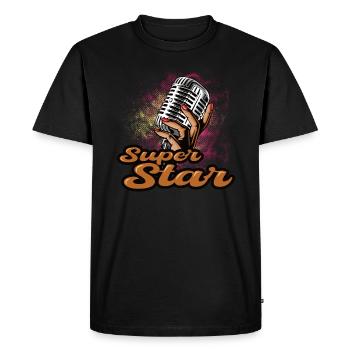 Be the center of attention with our super - Men's Premium Organic T-Shirt - black - Front - Nico (187cm)