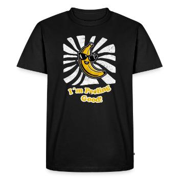 Funny banana with I ́m peeling good! - Men's Premium Organic T-Shirt - black - Front - Nico (187cm)