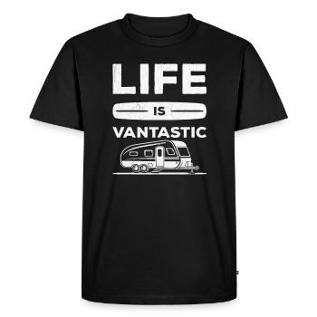 Life is Vantastic Camper Design - Men's Premium Organic T-Shirt - black - Front - Nico (187cm)