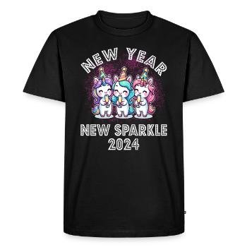 Conception de fête de fête de la licorne Crew du réveillon du Nouvel An - T-shirt Premium bio Homme - noir - Devant - Nico (187cm)