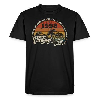 Vintage 1998 Birthday Retro 1998 - Men's Premium Organic T-Shirt - black - Front - Nico (187cm)