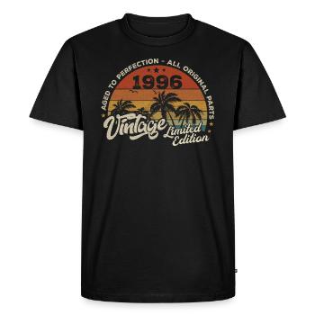 Vintage 1996 Birthday Retro 1996 - Men's Premium Organic T-Shirt - black - Front - Nico (187cm)