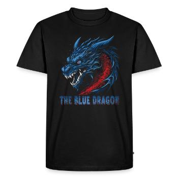 Dragon traditionnel japonais Le dragon bleu - T-shirt Premium bio Homme - noir - Devant - Nico (187cm)
