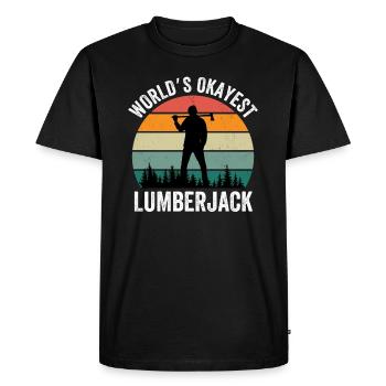 Le bûcheron le plus correct du monde - T-shirt Premium bio Homme - noir - Devant - Nico (187cm)