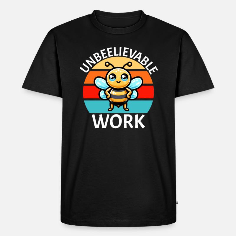Unbeelievable Work - Männer Premium Bio T-Shirt - Schwarz