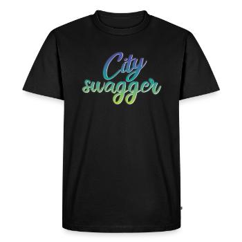 Design City Swagger - T-shirt Premium bio Homme - noir - Devant - Nico (187cm)