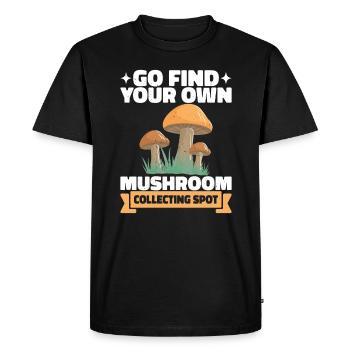 Endroits pour cueillir des champignons : aller à la - T-shirt Premium bio Homme - noir - Devant - Nico (187cm)