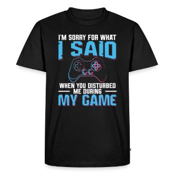 Play Controller Gaming m’a tenu occupé pendant ma - T-shirt Premium bio Homme - noir - Devant - Nico (187cm)