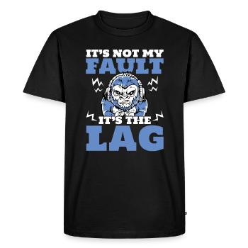 Jouer au jeu à la manette "ce n’est pas de ma faute, - T-shirt Premium bio Homme - noir - Devant - Nico (187cm)