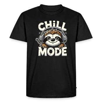 Sloth Chill Mode Relaxation - Men's Premium Organic T-Shirt - black - Front - Nico (187cm)