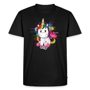 Play Controller Gaming Unicorn Controller - T-shirt Premium bio Homme - noir - Devant - Nico (187cm)