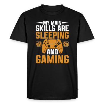 Jouer à la manette Compétences de jeu Sommeil - T-shirt Premium bio Homme - noir - Devant - Nico (187cm)