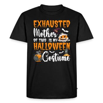 Exhausted mother of two children is my - Men's Premium Organic T-Shirt - black - Front - Nico (187cm)