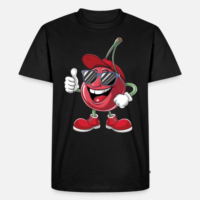 Kirsche - Männer Premium Bio T-Shirt - Schwarz