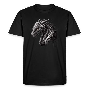 Dragon japonais traditionnel Le dragon bleu - T-shirt Premium bio Homme - noir - Devant - Nico (187cm)