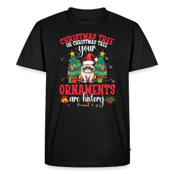 Arbre de Noël, Oh arbre de Noël, Vos ornements - T-shirt Premium bio Homme - noir - Devant - Nico (187cm)