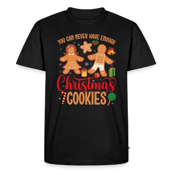 On n’a jamais assez de biscuits de Noël - T-shirt Premium bio Homme - noir - Devant - Nico (187cm)