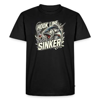 Fishing with our design "hook, line and - Men's Premium Organic T-Shirt - black - Front - Nico (187cm)