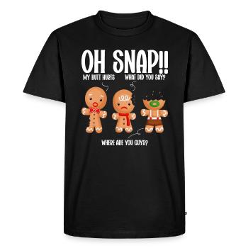 Je ne suis là que pour les biscuits de Noël - T-shirt Premium bio Homme - noir - Devant - Nico (187cm)