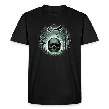 Squelette Crâne Rose Rétro Rose Lover Graphique - T-shirt Premium bio Homme - noir - Devant - Nico (187cm)