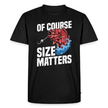 Lors de la pêche, bien sûr, la taille compte. - T-shirt Premium bio Homme - noir - Devant - Nico (187cm)