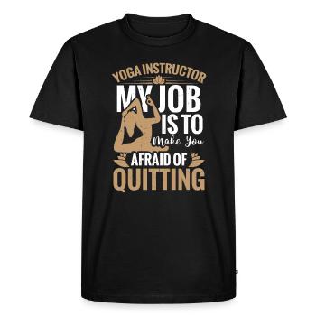 Yoga teacher: My job is to make you afraid of Q - Men's Premium Organic T-Shirt - black - Front - Nico (187cm)
