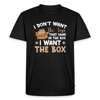Chat Je ne veux pas du jouet qui est dans le - T-shirt Premium bio Homme - noir - Devant - Nico (187cm)