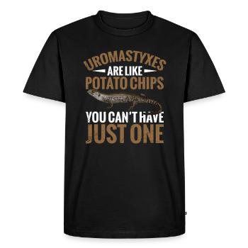 Les uromastyxes sont comme des chips qu’ils - T-shirt Premium bio Homme - noir - Devant - Nico (187cm)