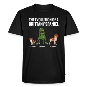 The evolution of a Breton spaniel dog - Men's Premium Organic T-Shirt - black - Front - Nico (187cm)